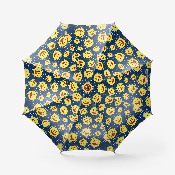 Зонт «Синий паттерн с солнцем»