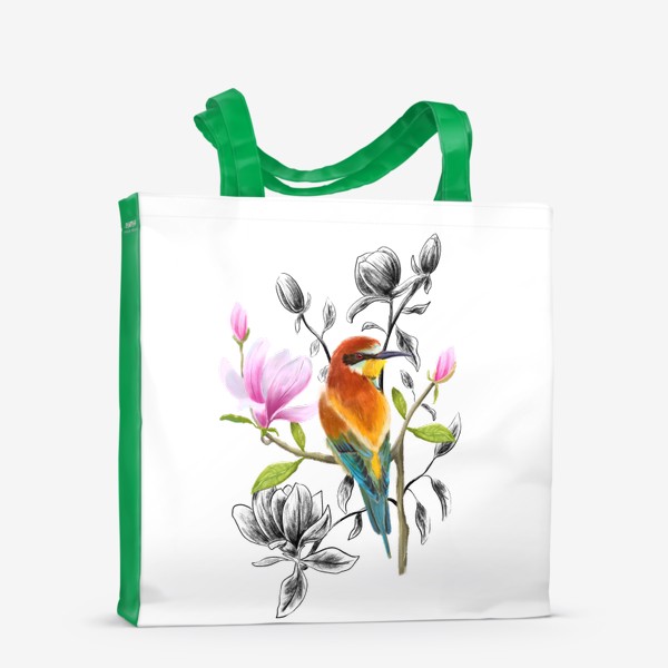 Сумка-шоппер «Птица и цветы »