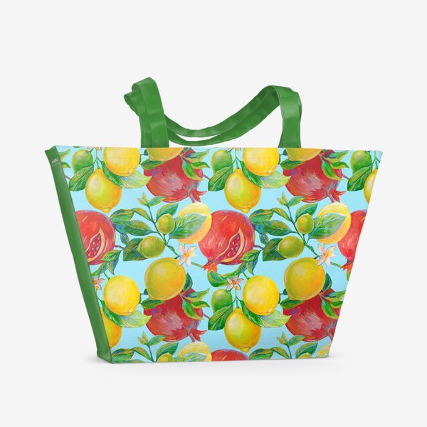 Пляжная сумка «Сочные Гранаты и Лимоны»