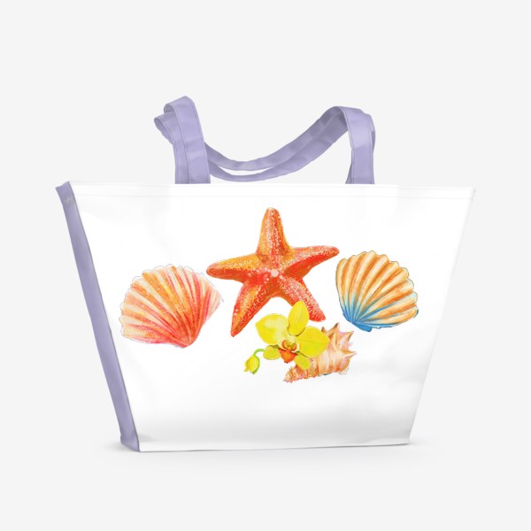 Пляжная сумка «звезда и орхидея»