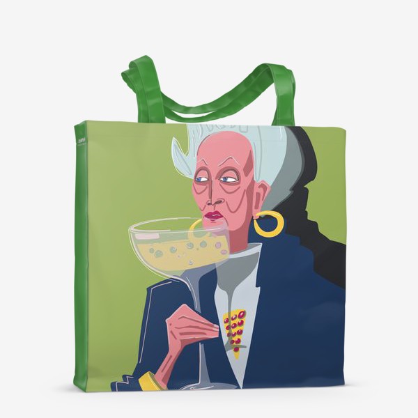 Сумка-шоппер «Пожилая женщина с шампанским »
