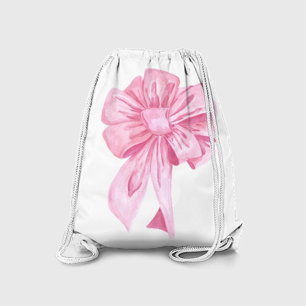Рюкзак «Яркий розовый акварельный  подарочный бант.»