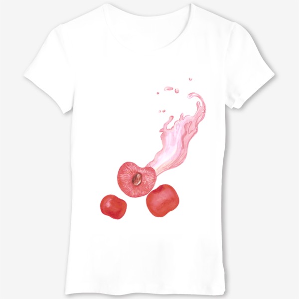 Футболка «Сочная спелая вишня с соком. Красные ягоды.»