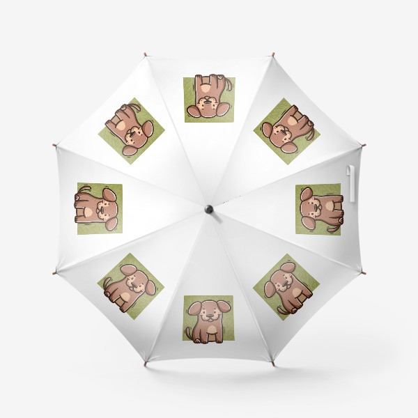 Зонт «Милый щенок на фоне веточек. Подарок любителю собак»