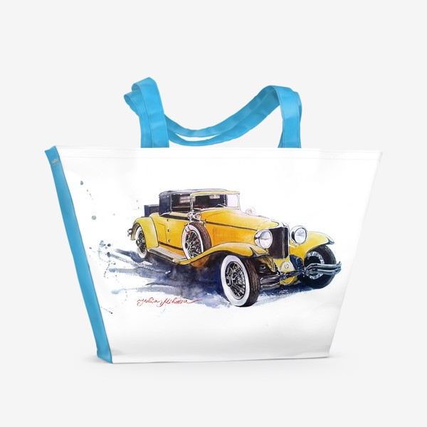 Пляжная сумка «Желтый автомобиль»
