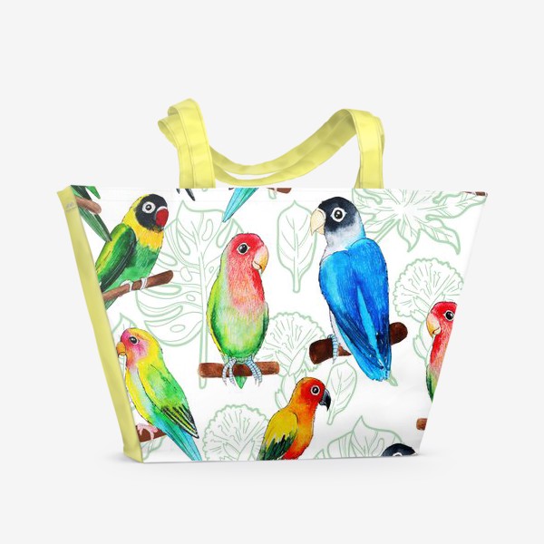 Пляжная сумка «Разноцветные попугаи»