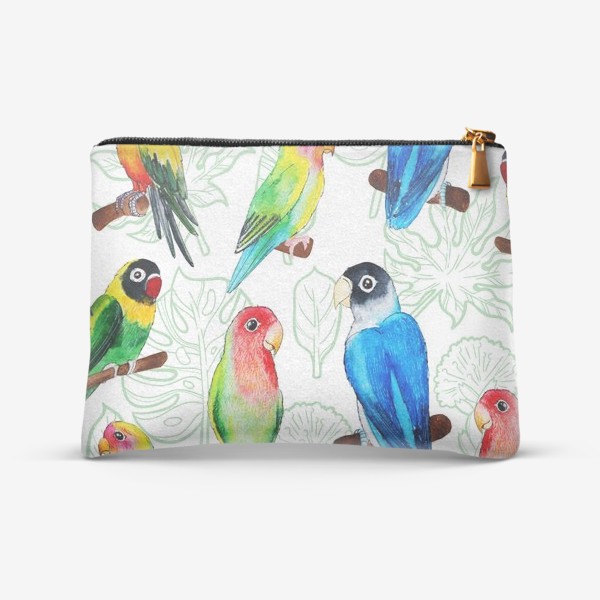 Косметичка «Разноцветные попугаи»