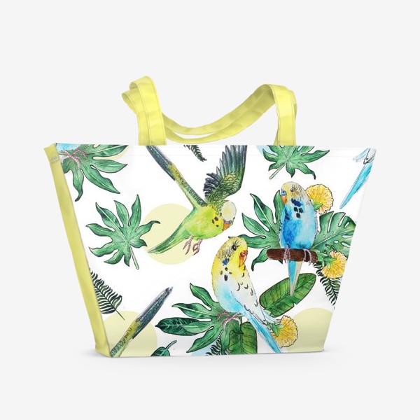 Пляжная сумка «Волнистые попугайчики»