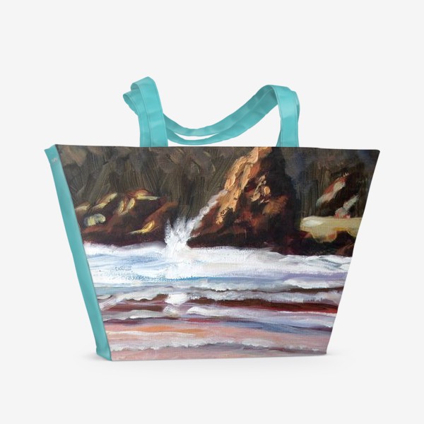 Пляжная сумка «Скалы на пляже»