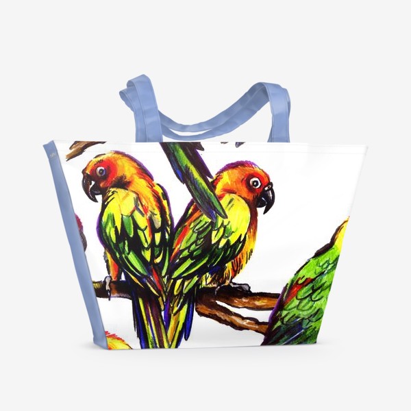 Пляжная сумка «попугаи»