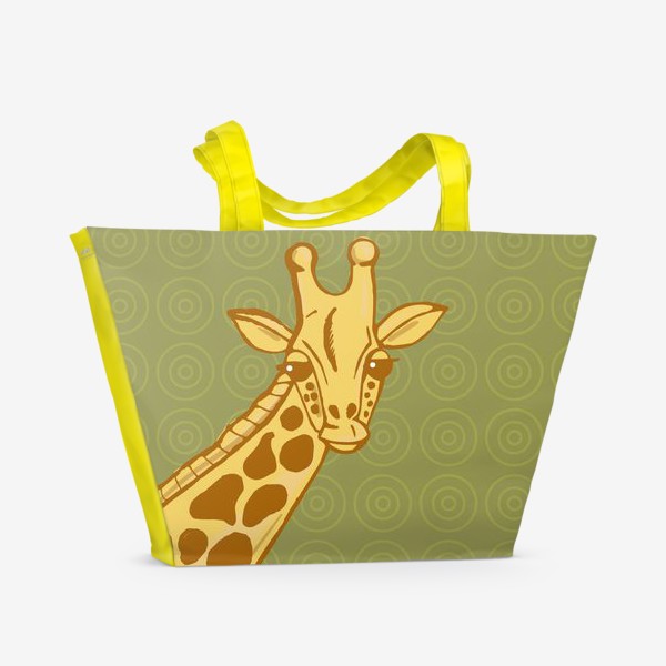 Пляжная сумка &laquo;Забавный, веселый и милый африканский жираф&raquo;