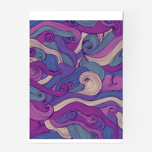 Постер «Purple waves pattern»