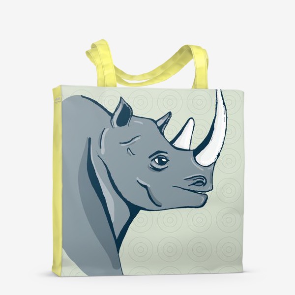 Сумка-шоппер «Африканский носорог в рисованном стиле»