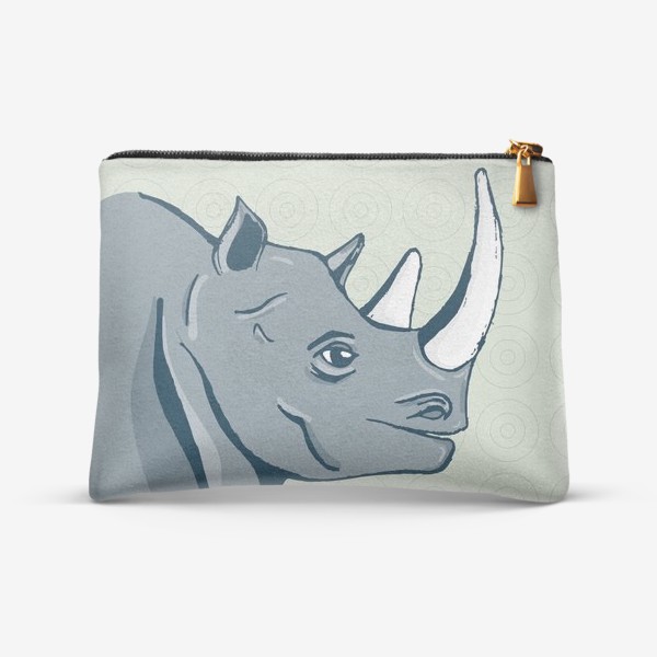 Косметичка «Африканский носорог в рисованном стиле»