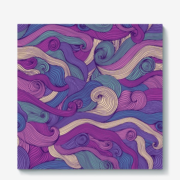 Холст «Purple waves pattern»