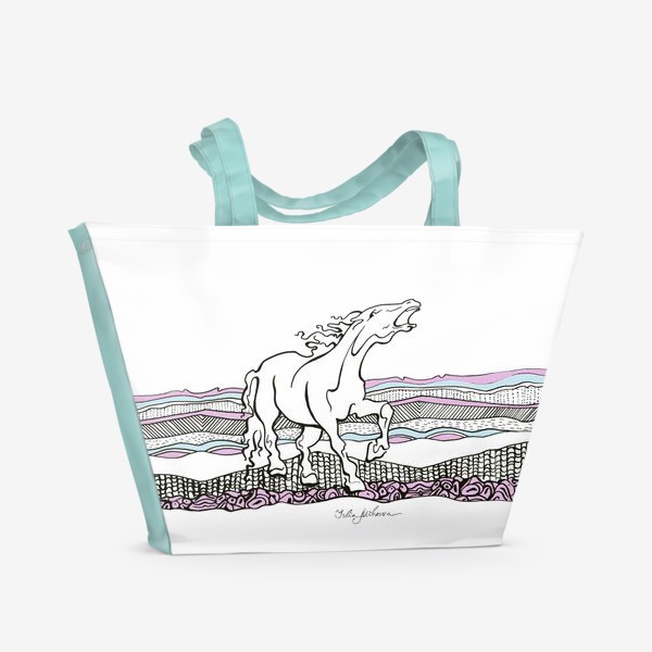 Пляжная сумка «Брутальный конь»