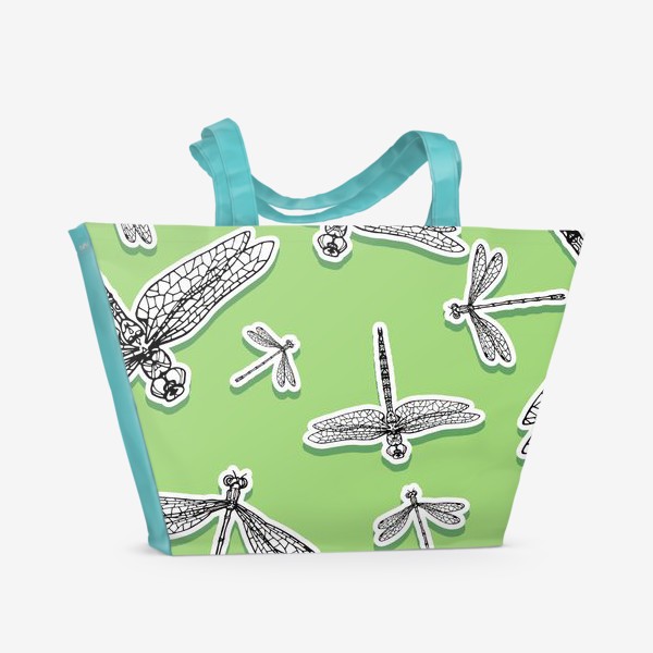 Пляжная сумка «паттерн со стрекозами»