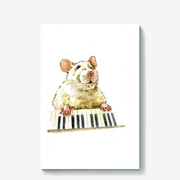 Холст «Мышонок и пианино»