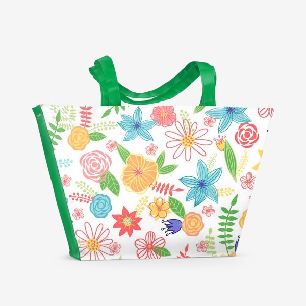 Пляжная сумка «Летний цветочный паттерн»