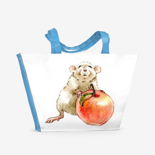Пляжная сумка «Мышонок и яблоко»