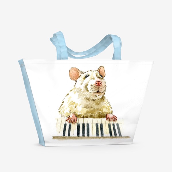 Пляжная сумка «Мышонок и пианино»