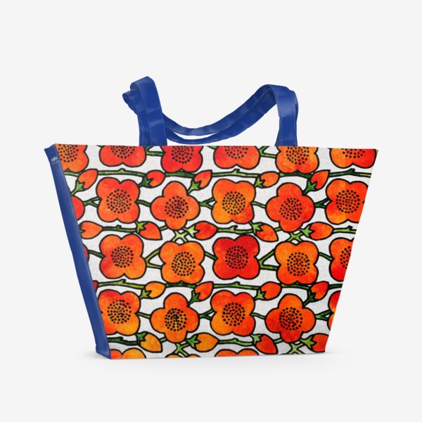 Пляжная сумка «Рыжие яблони цветы»