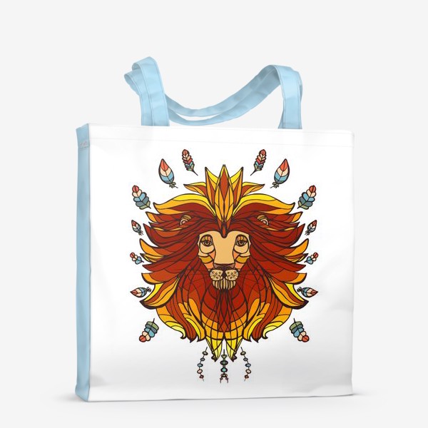 Сумка-шоппер «Мудрый лев в витражном стиле»