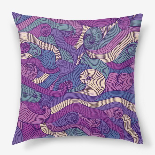 Подушка «Purple waves pattern»