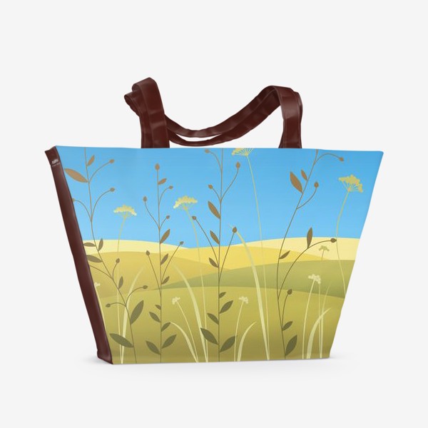 Пляжная сумка «Поля. Травы.»