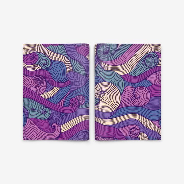 Обложка для паспорта &laquo;Purple waves pattern&raquo;