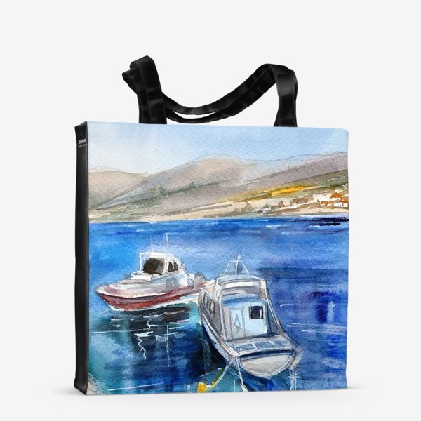 Сумка-шоппер &laquo;Морской пейзаж с лодками&raquo;