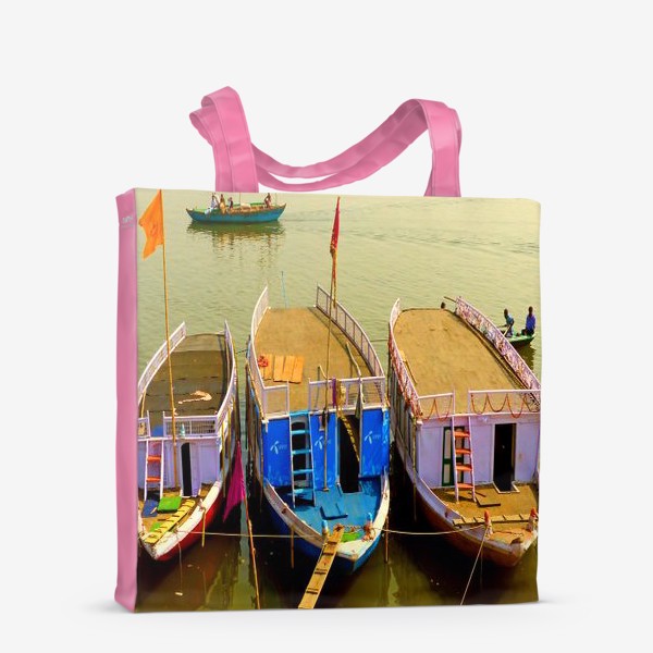 Сумка-шоппер «Цветные лодочки на реке Ганге»