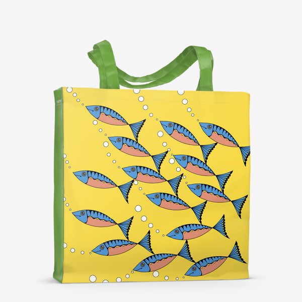 Сумка-шоппер «Орнамент "Рыбы" желтый»