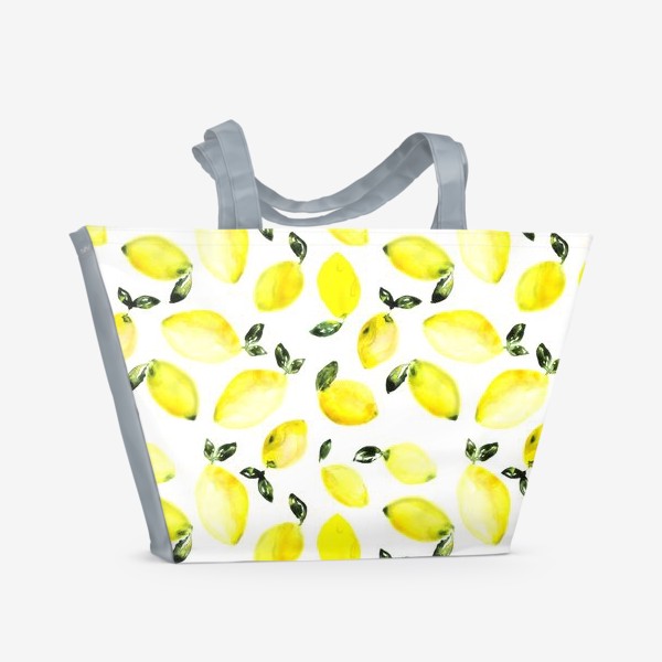 Пляжная сумка «Лимончики акварельные»