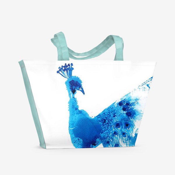 Пляжная сумка «птица счастья павлин»