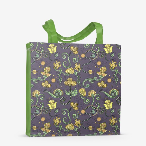 Сумка-шоппер «Абстрактные цветы бохо»