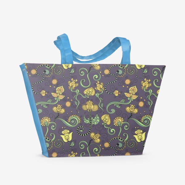 Пляжная сумка «Абстрактные цветы бохо»