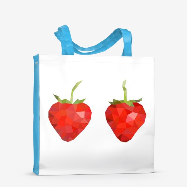 Сумка-шоппер «Клубника в полигонах (Low poly strawberries)»
