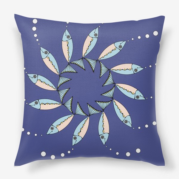 Подушка «Орнамент рыбы круговой»