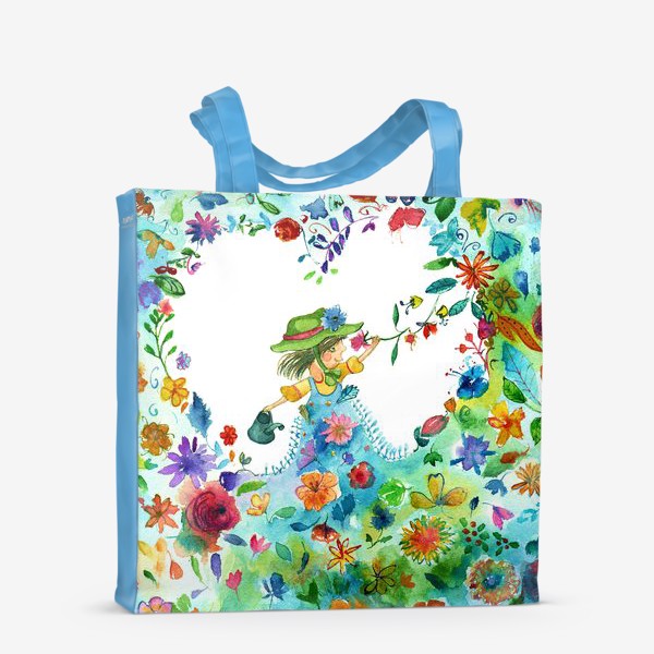Сумка-шоппер «Цветочница в окружении цветов»