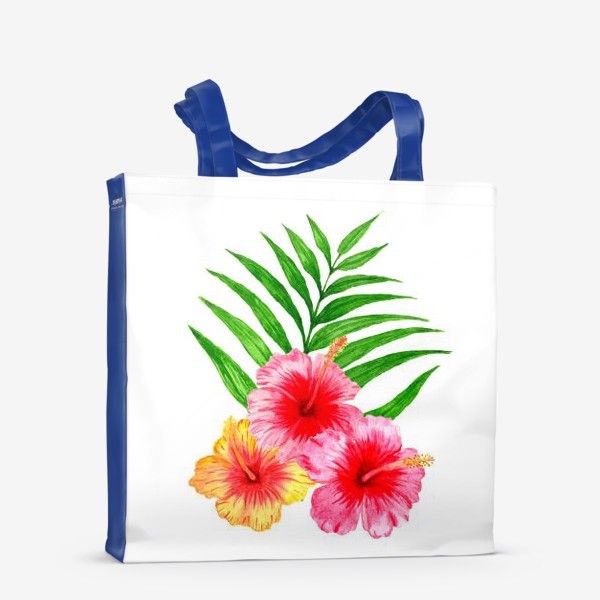 Сумка-шоппер «Цветы гибискуса и пальмовый лист»