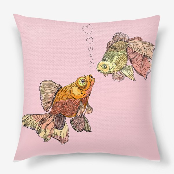 Подушка «Рыбки любовь (розовый)»