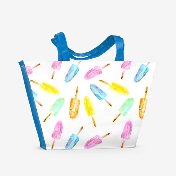 Пляжная сумка «Эскимо фруктовое акварельное»