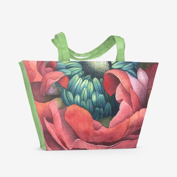 Пляжная сумка «Красный цветок»