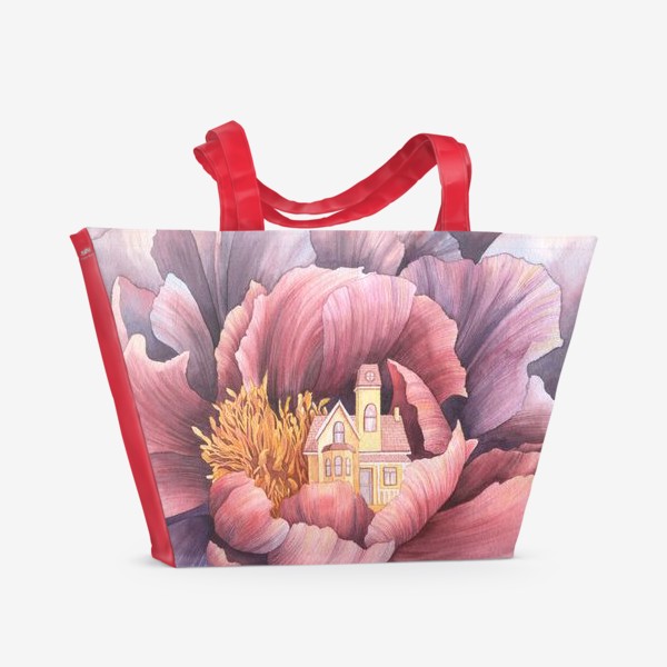Пляжная сумка «Цветочный дом»