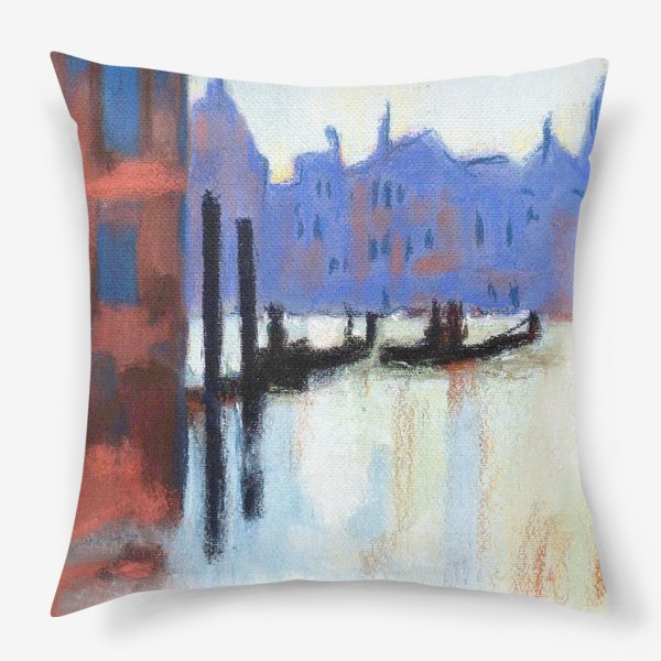 Подушка «Каналы Венеции, пастель»