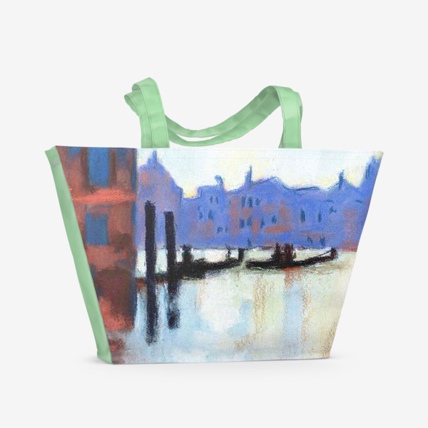Пляжная сумка «Каналы Венеции, пастель»