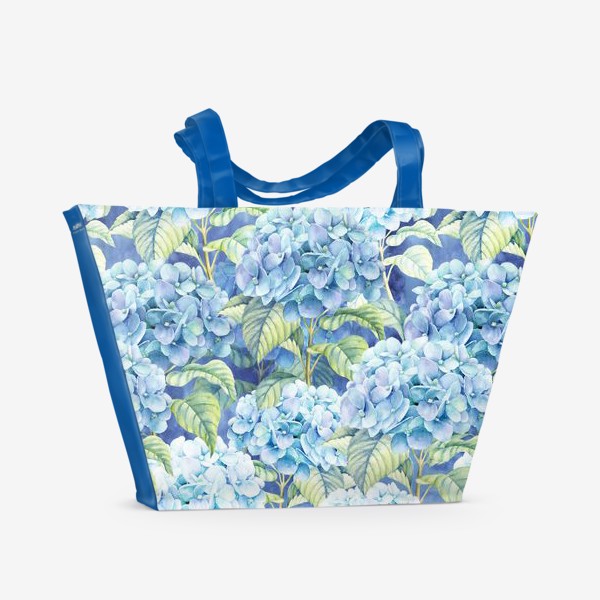 Пляжная сумка «Голубая гортензия. Акварель»