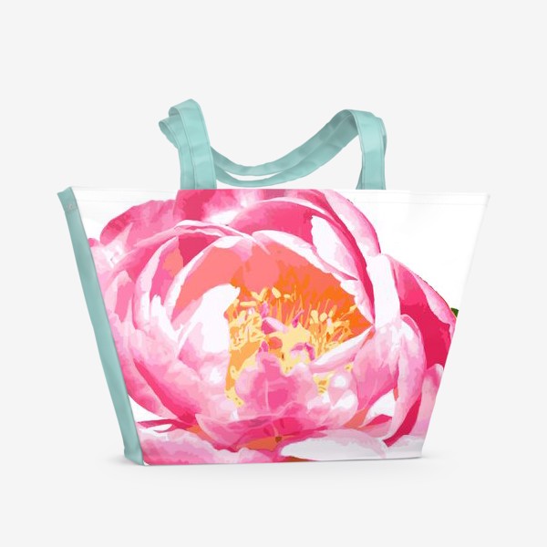 Пляжная сумка «Пион в стиле поп-арт»