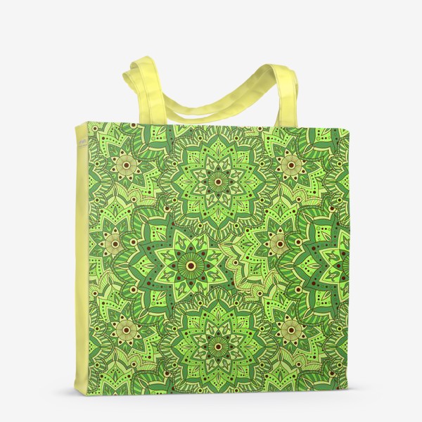 Сумка-шоппер «Индийский узор в зеленом цвете»